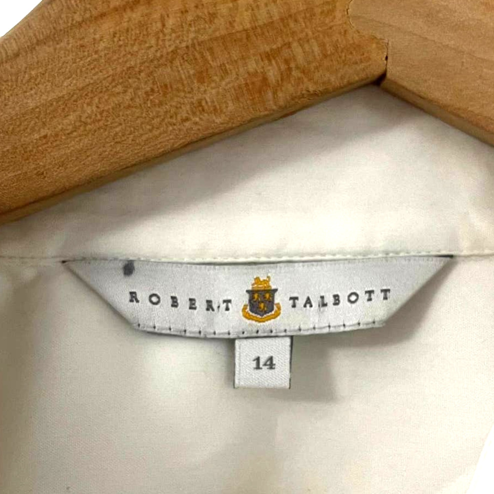 Robert Talbott Gold Edged White Button-Down Blous… - image 2